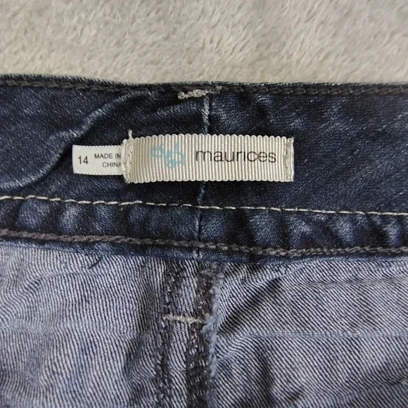 Maurices curvy womens Y2k embroidered bootcut jeans 14 stretch mid rise *HEMMED - Picture 8 of 11